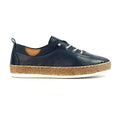 Evie Navy Leather Plimsoll