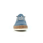 Evie Mid Blue Leather Plimsoll