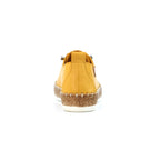 Evie Mustard Leather Plimsoll