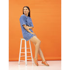 Evie Orange Leather Plimsoll
