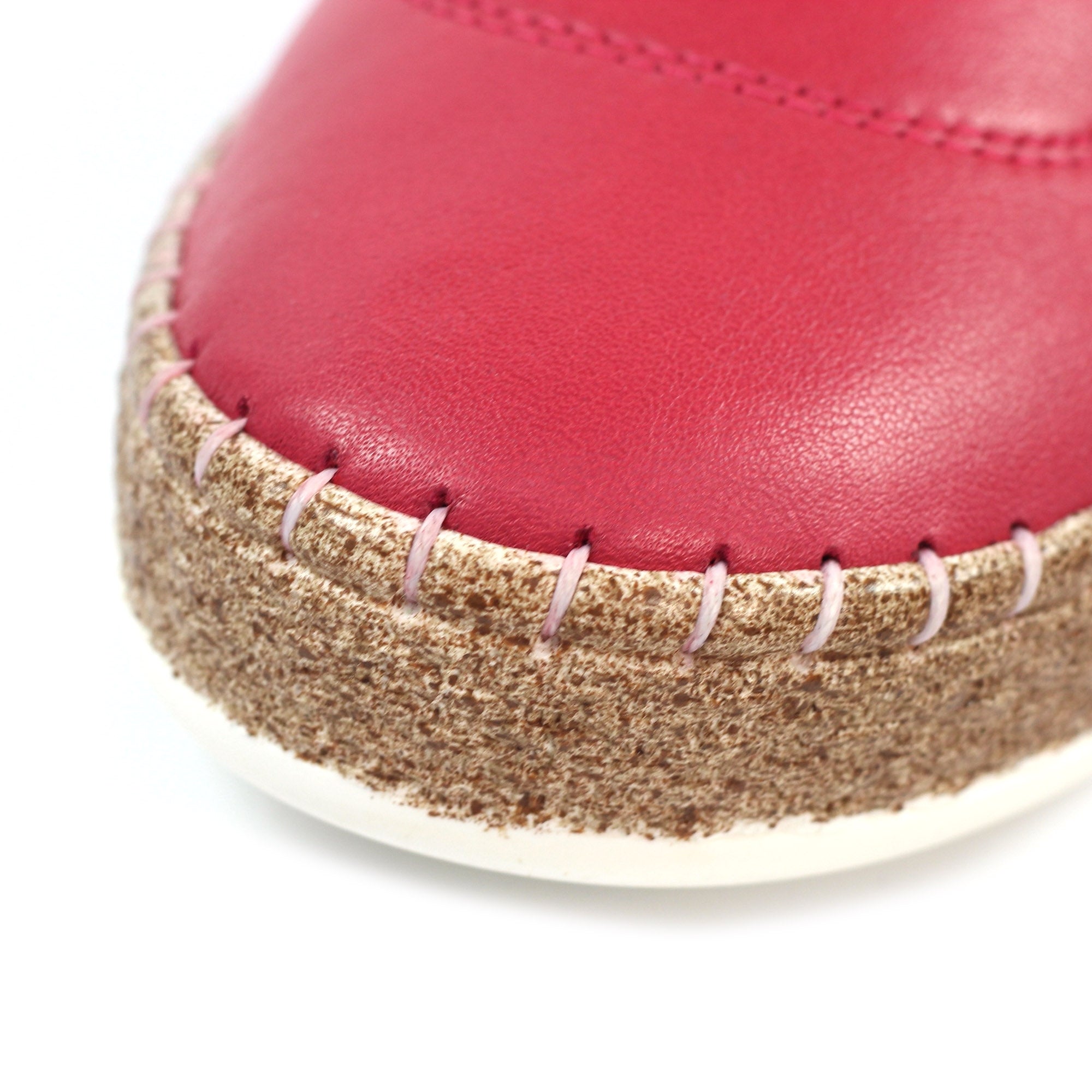 Evie Raspberry Leather Plimsoll