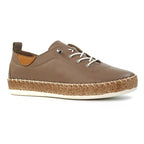 Evie Taupe Leather Plimsoll