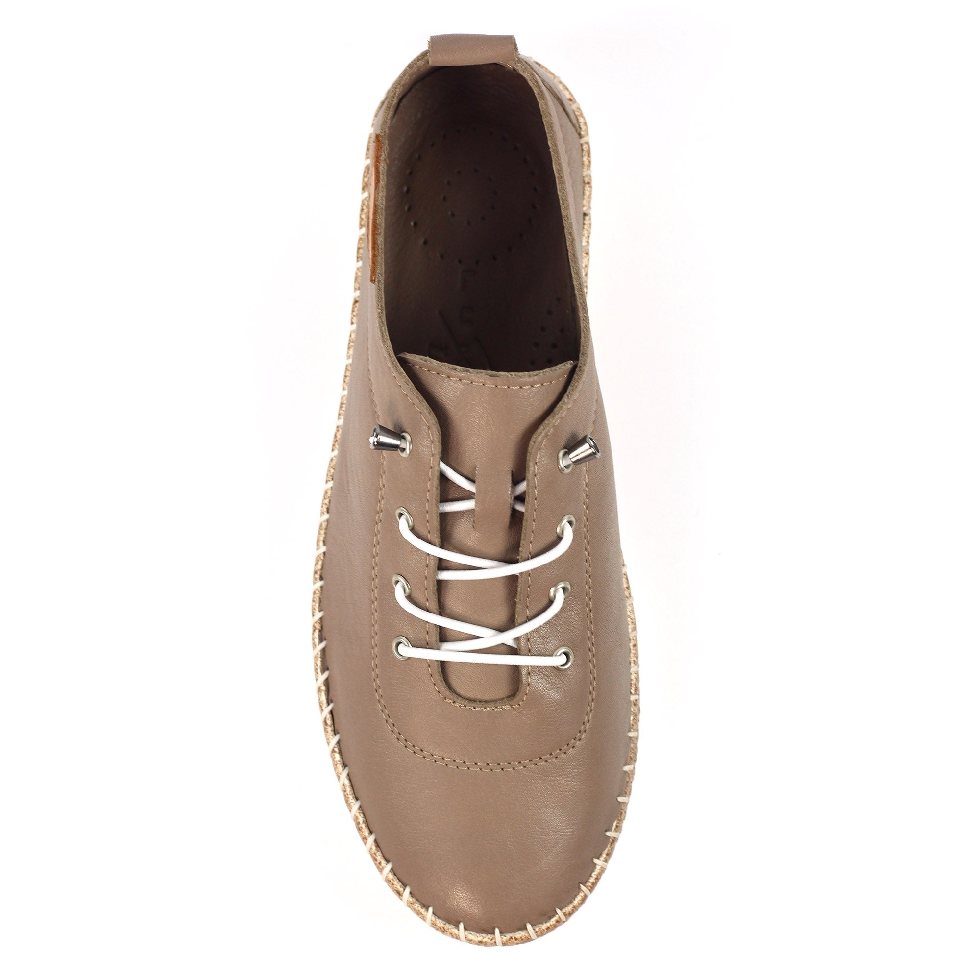 Evie Taupe Leather Plimsoll