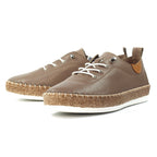 Evie Taupe Leather Plimsoll