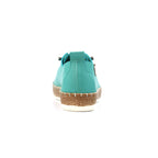 Evie Turquoise Leather Plimsoll