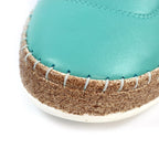 Evie Turquoise Leather Plimsoll