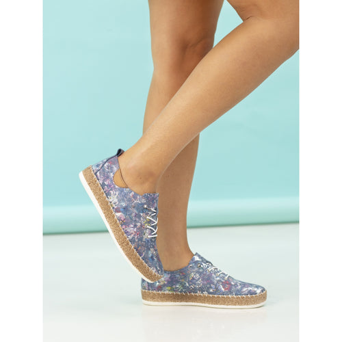 Iva Blue Leather Plimsoll