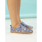 Iva Blue Leather Plimsoll