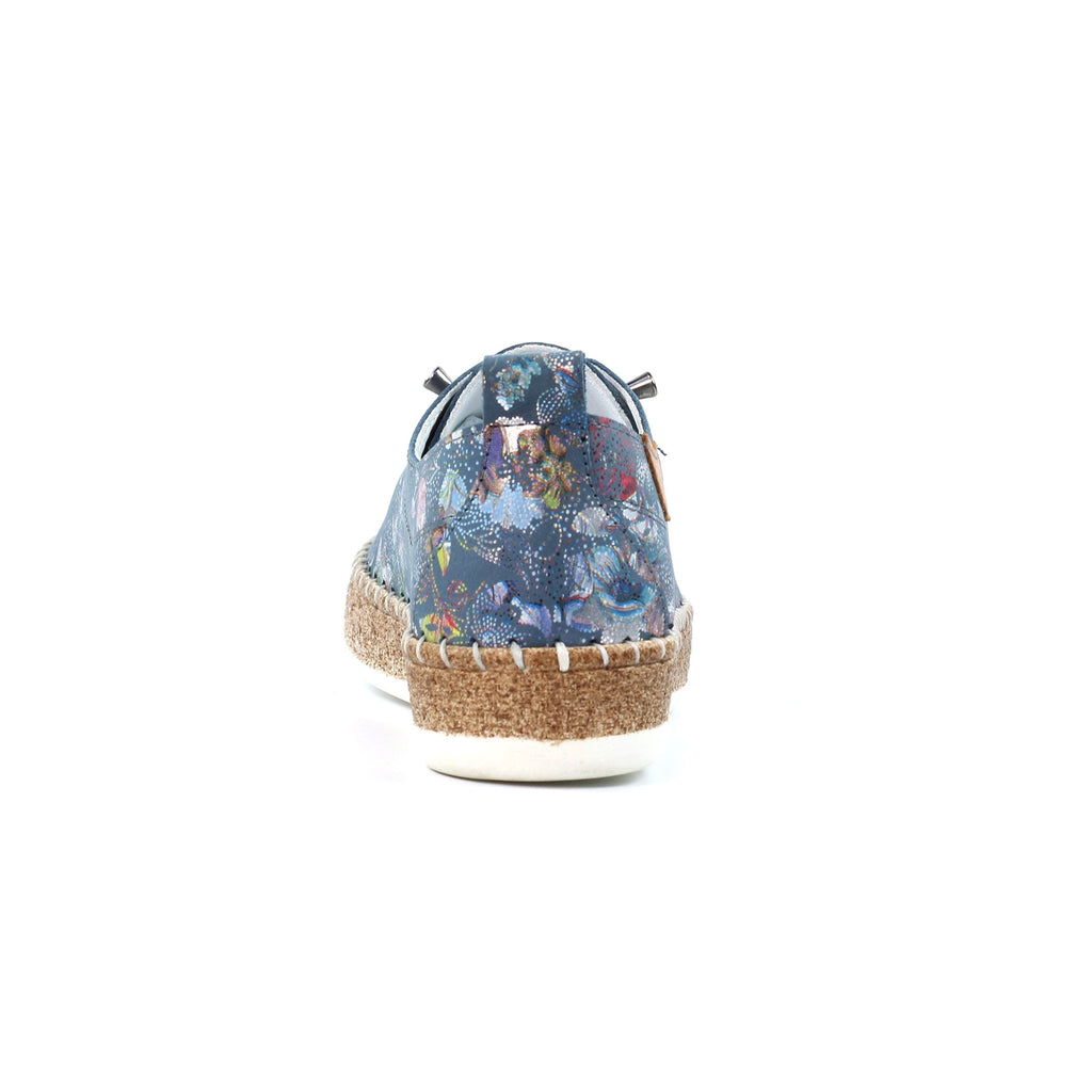 Iva Blue Leather Plimsoll