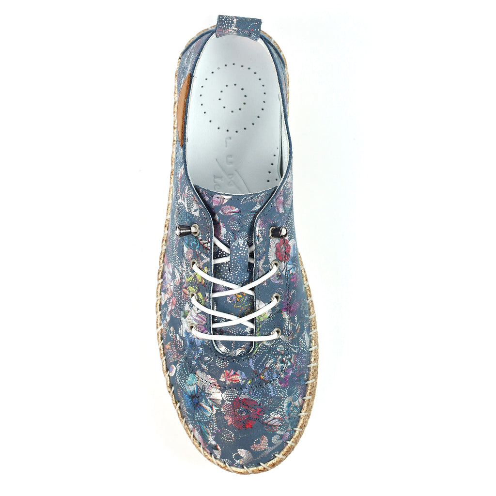 Iva Blue Leather Plimsoll