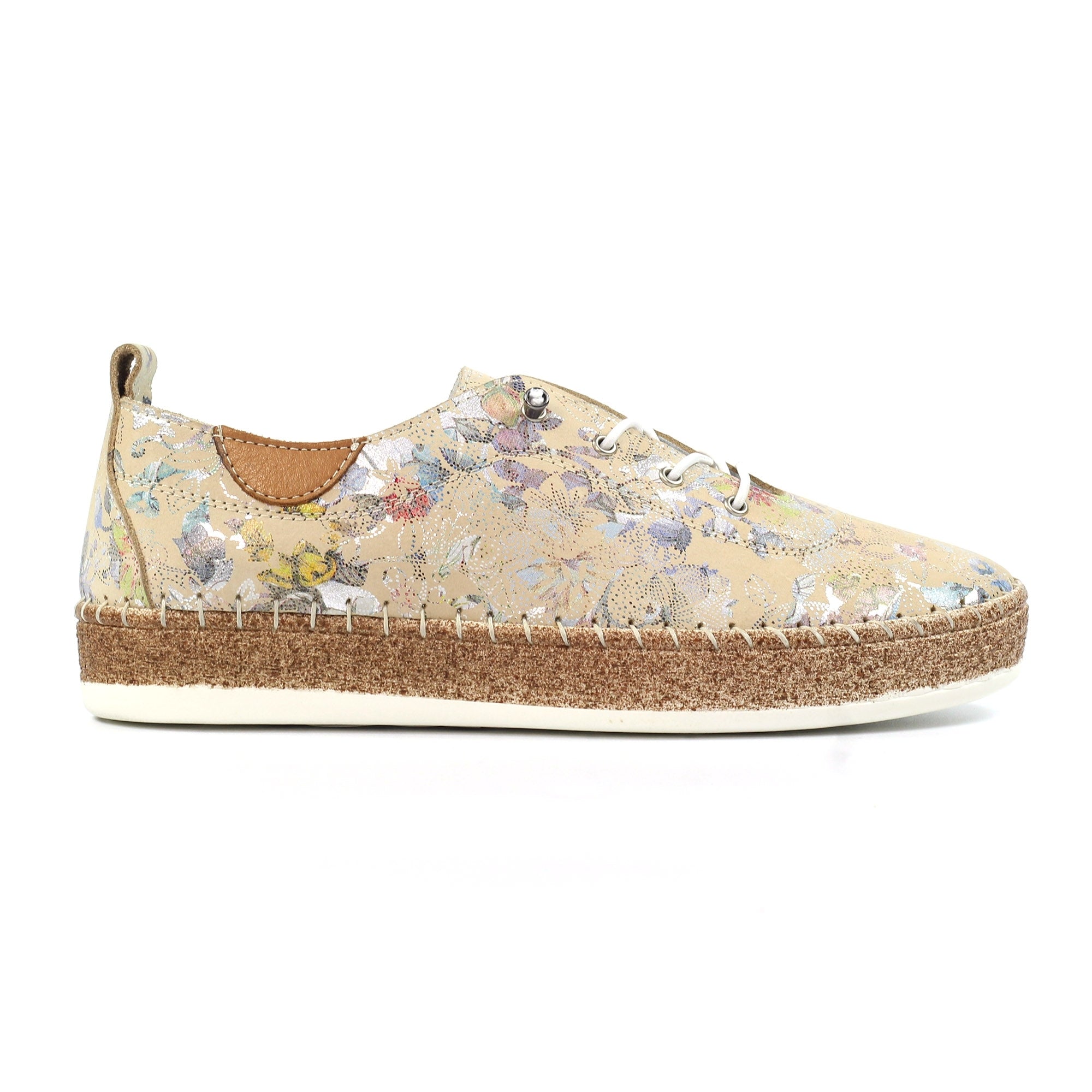 Iva Cream Leather Plimsoll