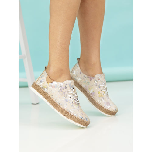 Iva Cream Leather Plimsoll