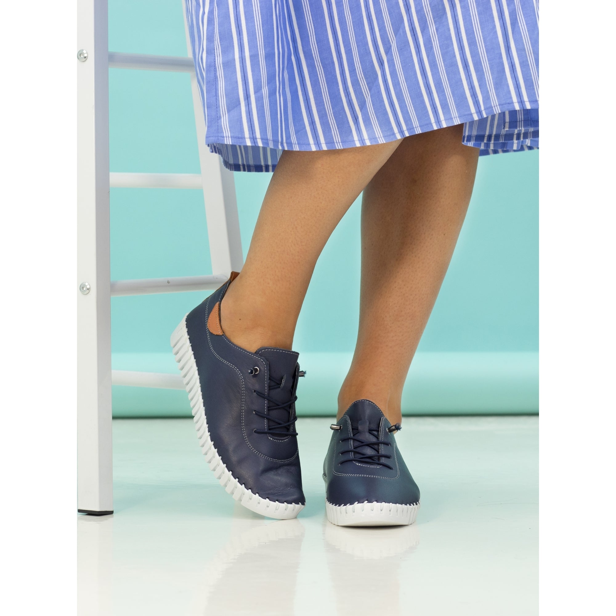 Flamborough Navy Leather Shoe