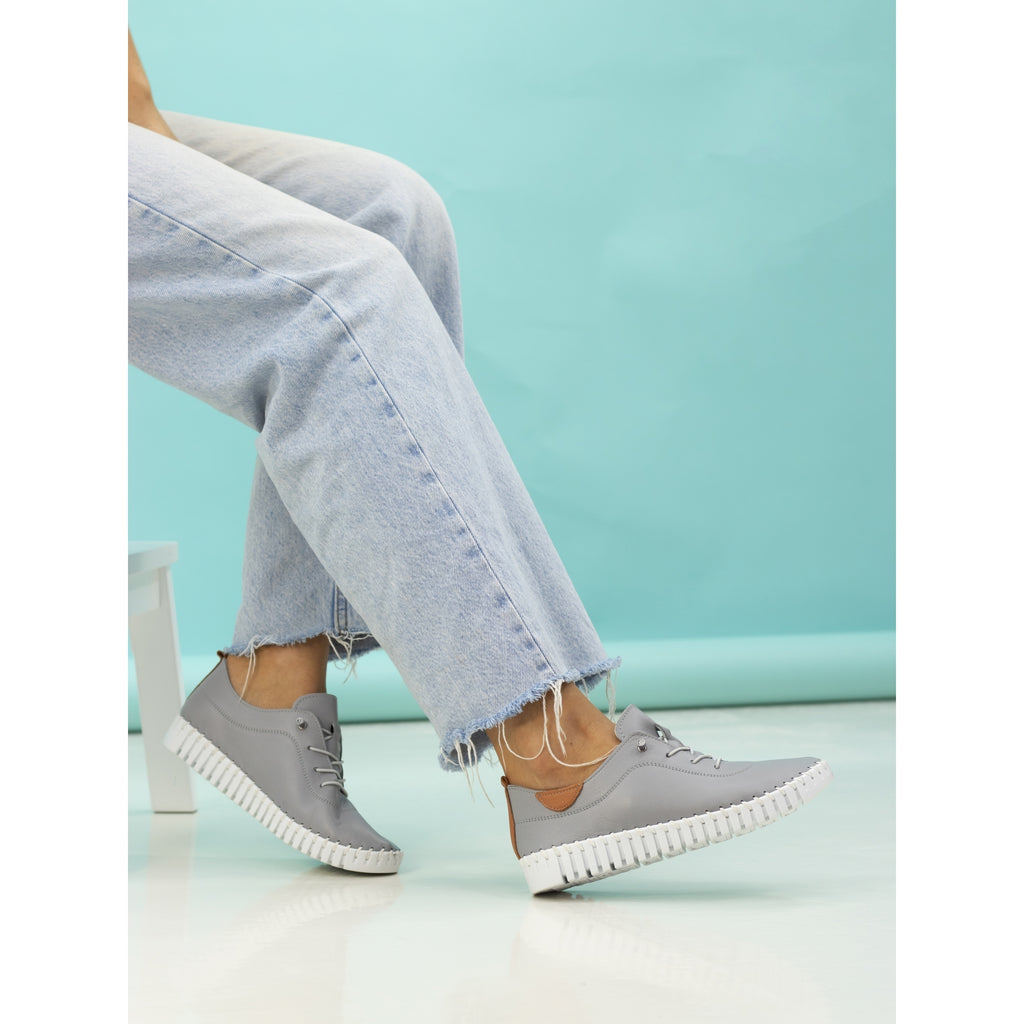 Flamborough Grey Leather Shoe