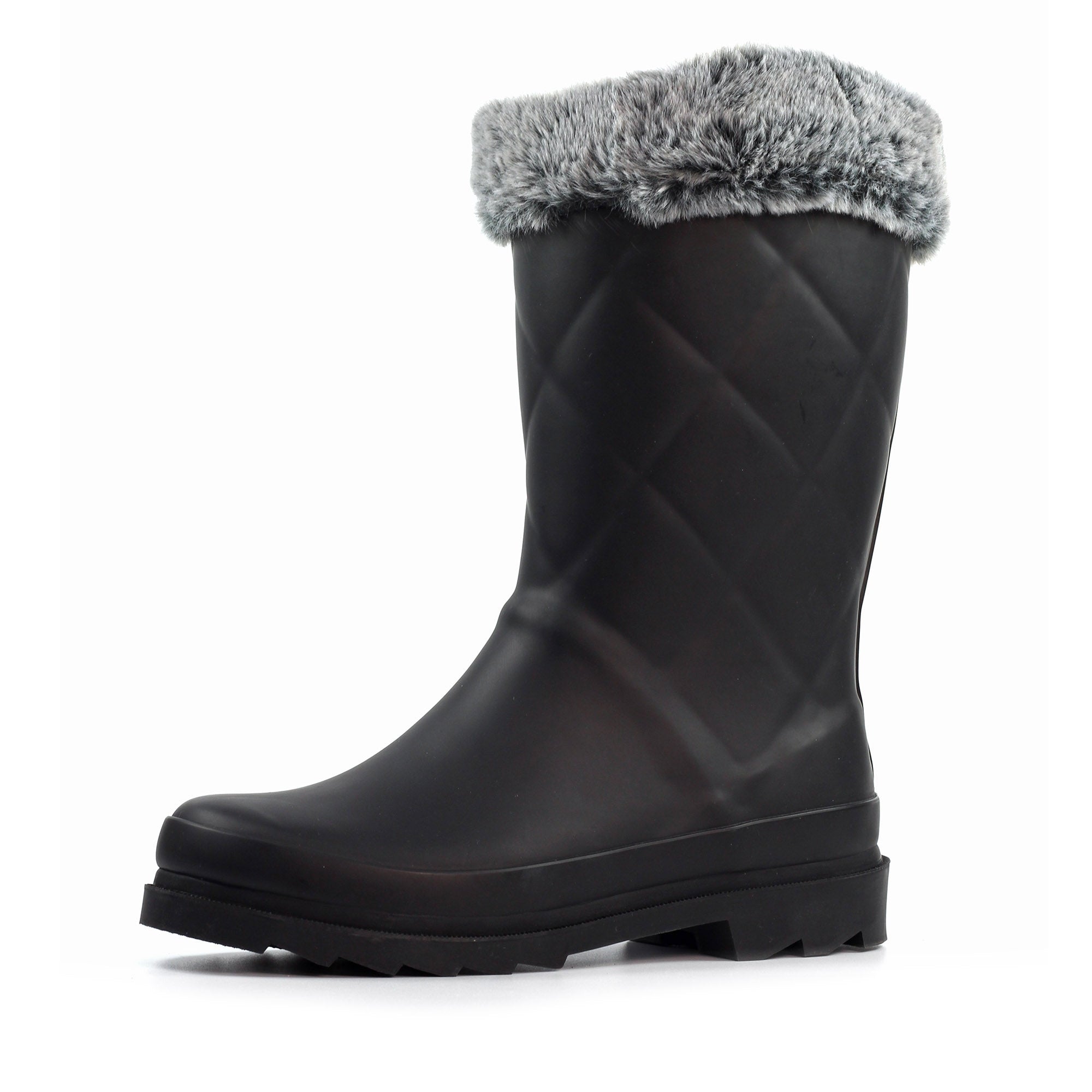 Norway Black Faux Fur-Lined Wellington