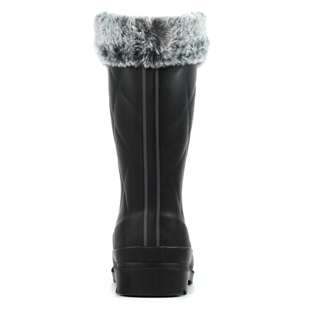 Norway Black Faux Fur-Lined Wellington