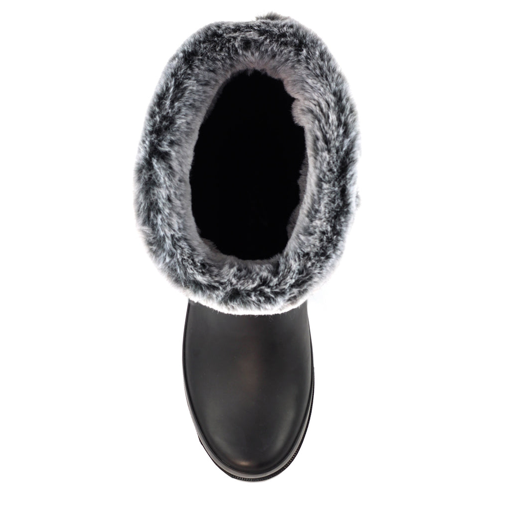 Norway Black Faux Fur-Lined Wellington