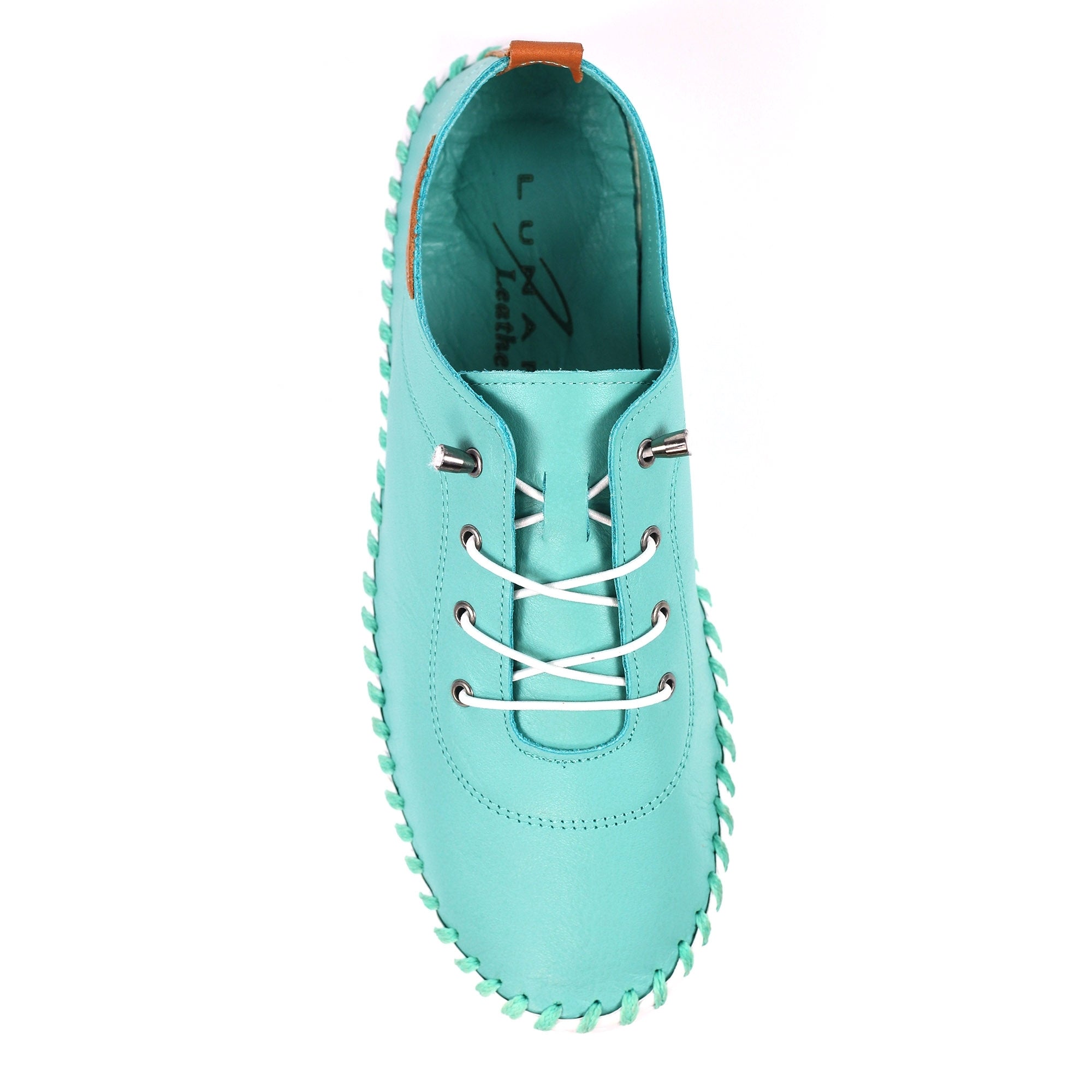 St. Ives Turquoise Leather Plimsoll
