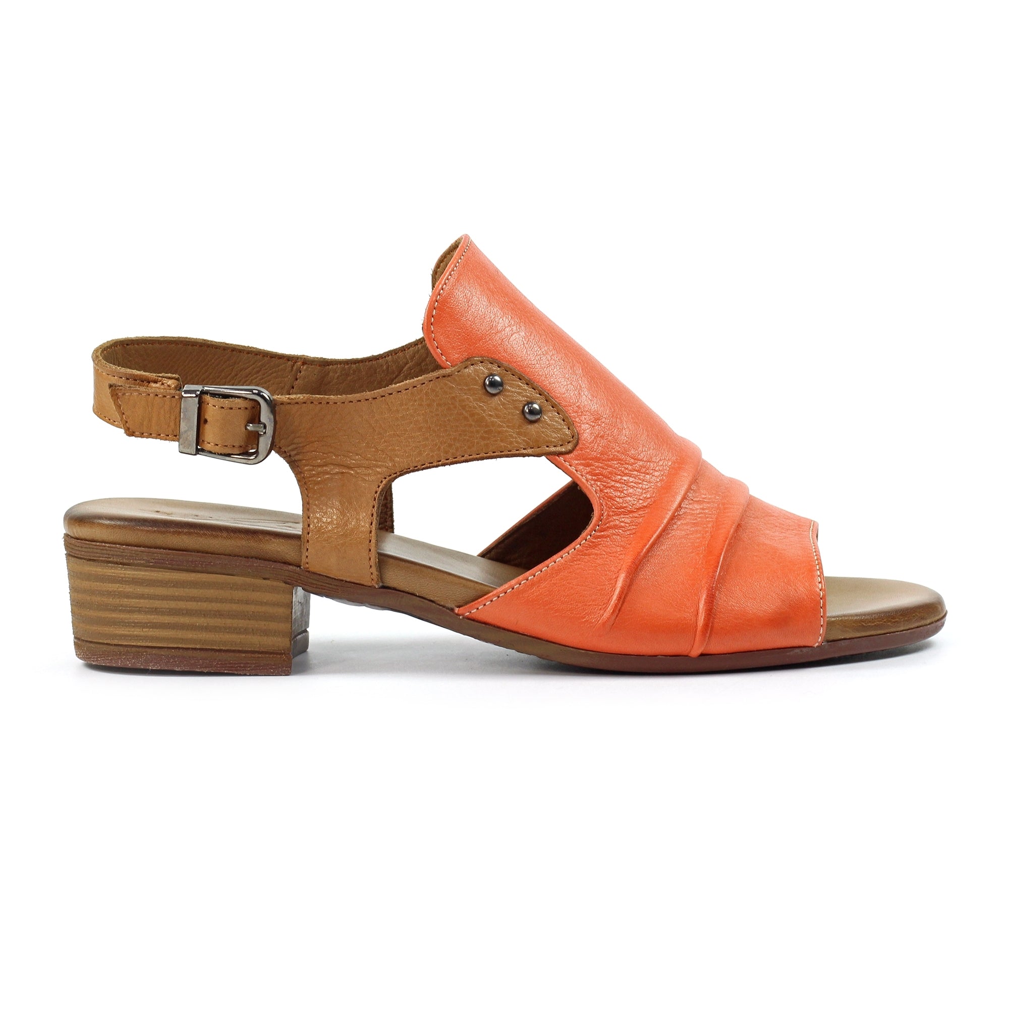 Jaden Orange Leather Sandal