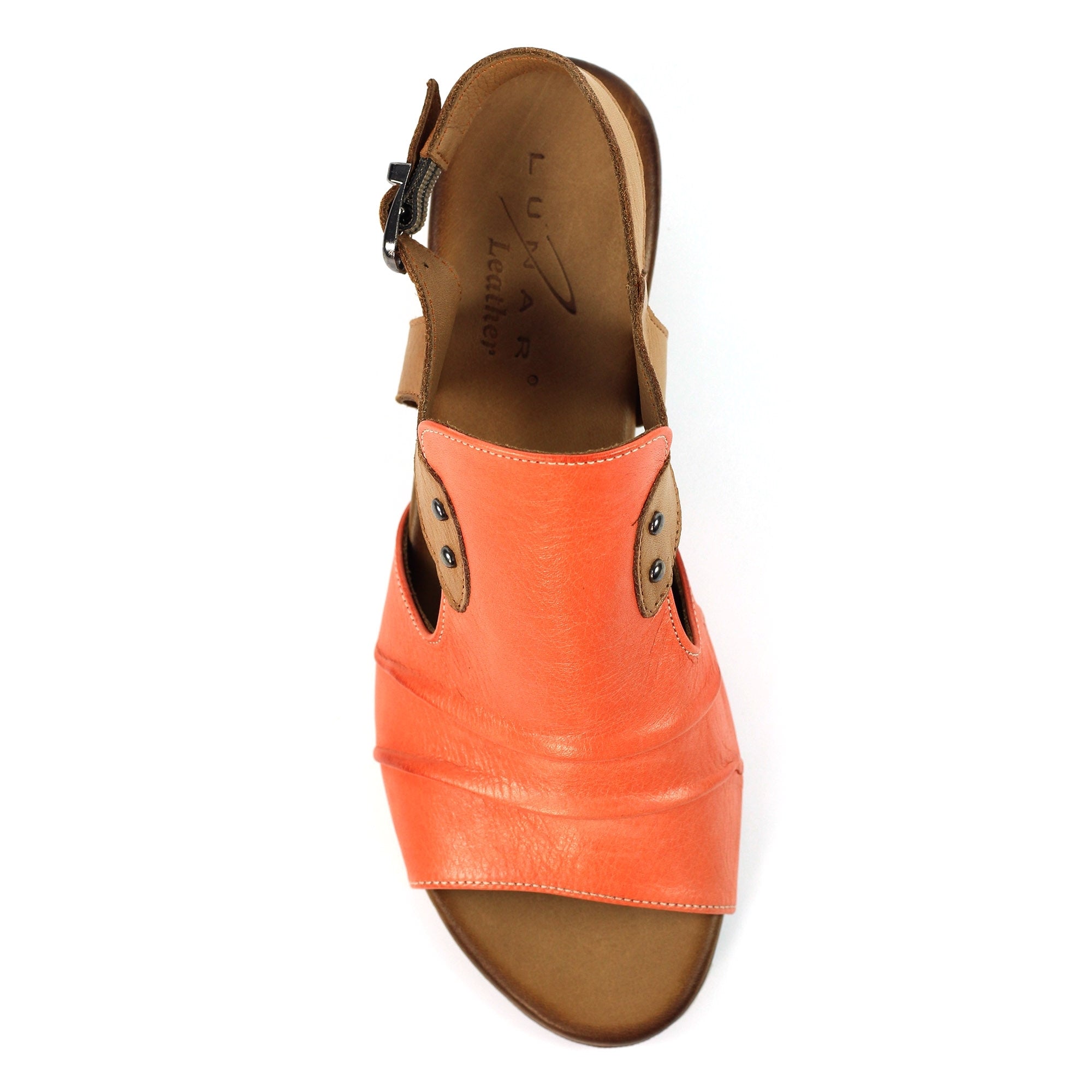 Jaden Orange Leather Sandal