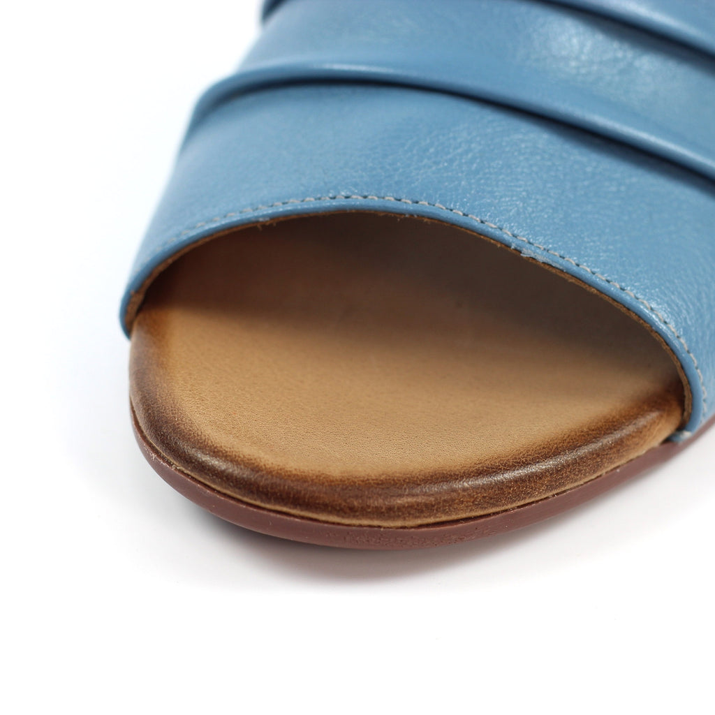 Jaden Mid Blue Leather Sandal