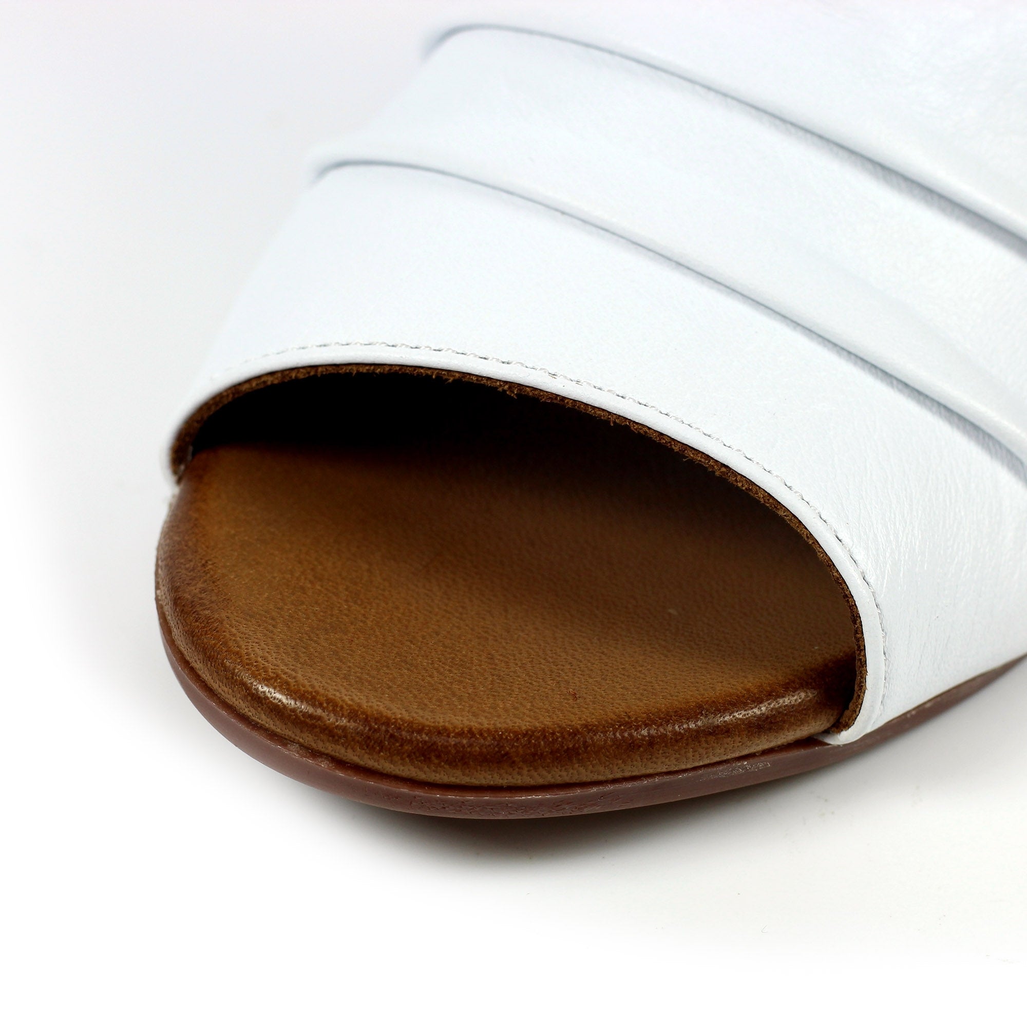 Jaden White Leather Sandal