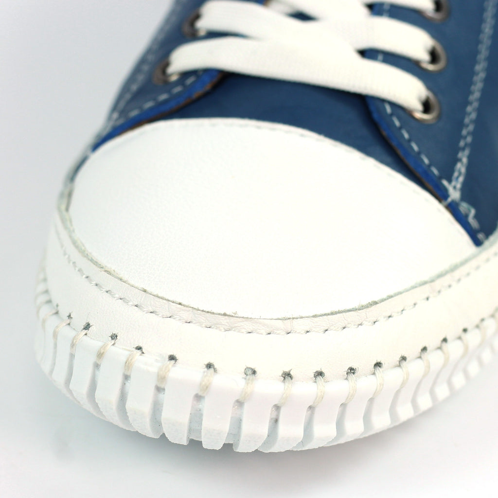Truffle II Mid Blue Leather Plimsoll