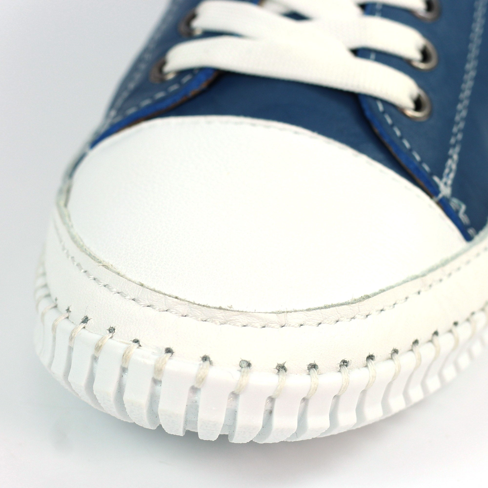 Truffle II Mid Blue Leather Plimsoll