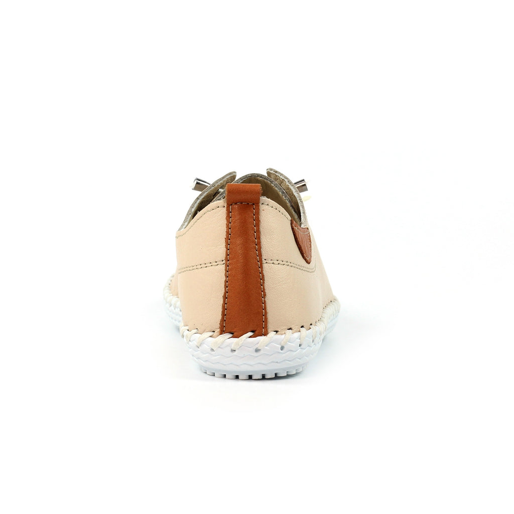 St. Ives Cream Leather Plimsoll
