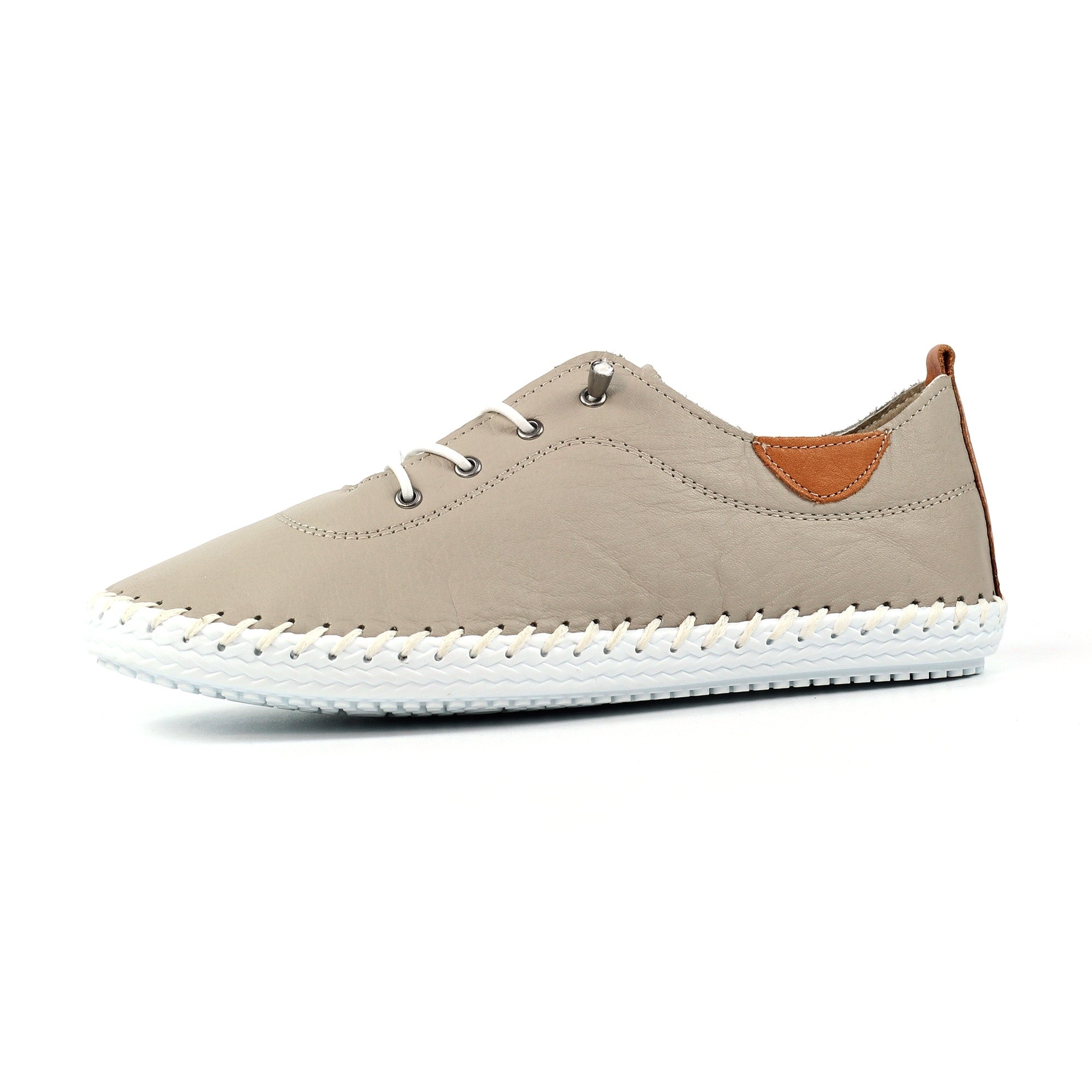St. Ives Stone Leather Plimsoll