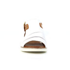 Steffi White Leather Wedge Sandal