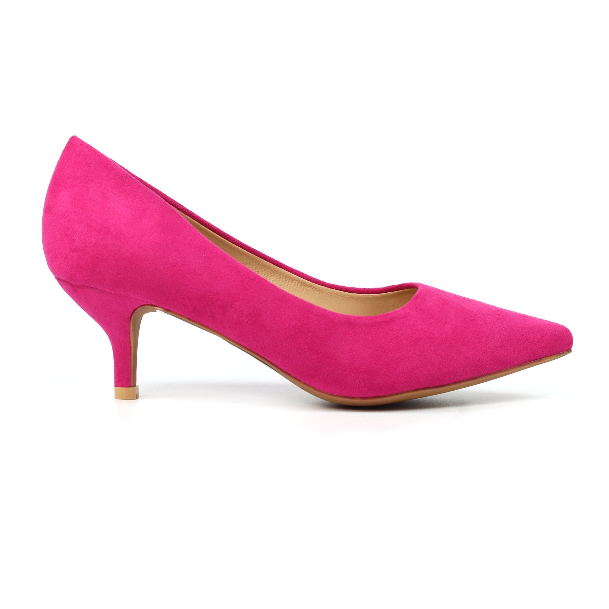 Abby Fuchsia Kitten Heel Court Shoe