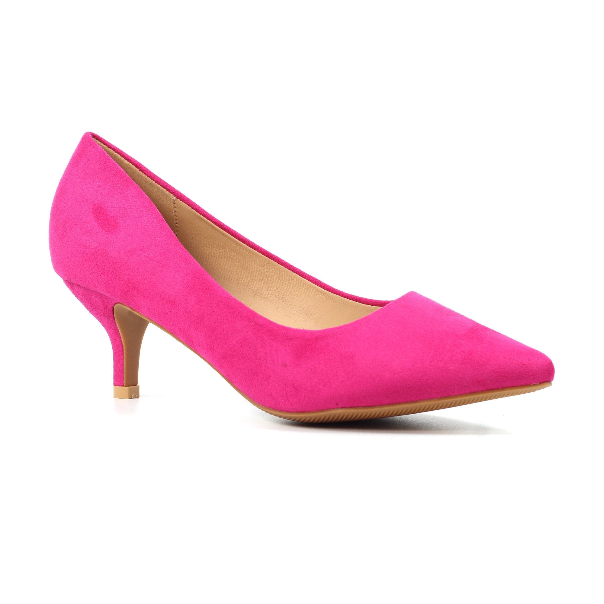 Abby Fuchsia Kitten Heel Court Shoe