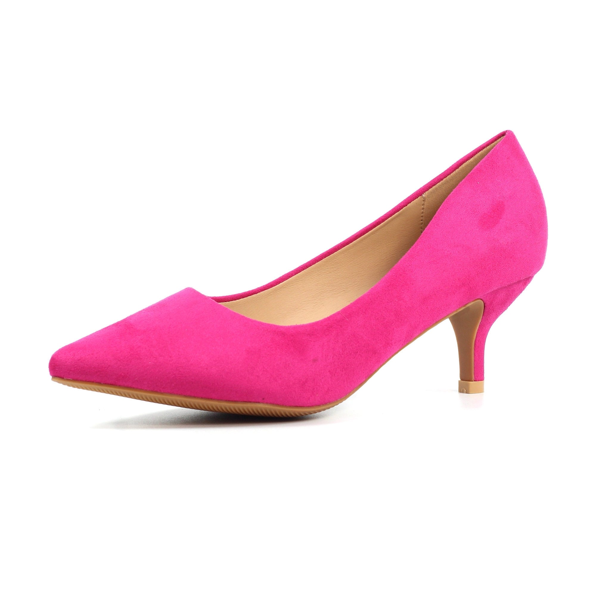 Abby Fuchsia Kitten Heel Court Shoe