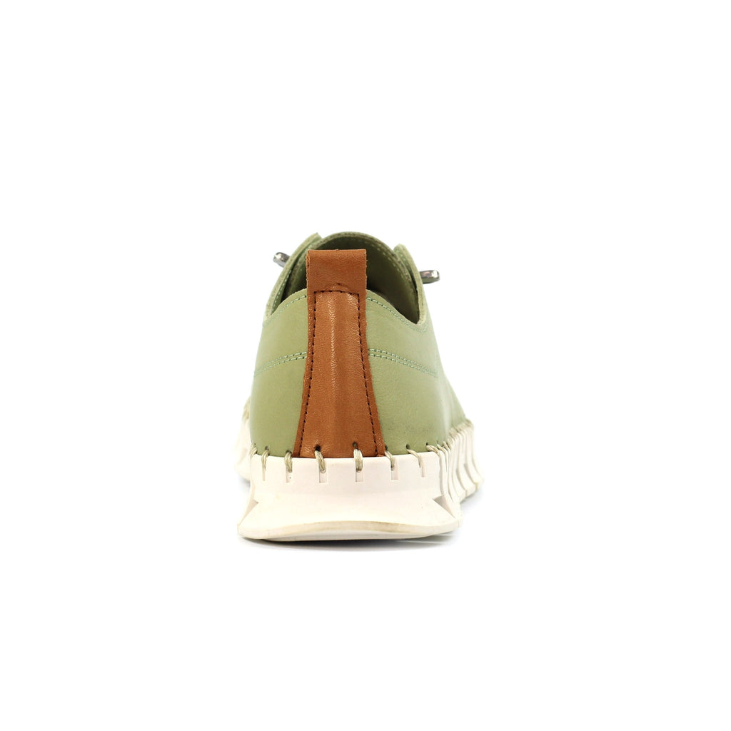 St Austell Khaki Leather Plimsoll