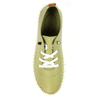 St Austell Khaki Leather Plimsoll