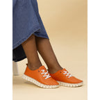 St Austell Orange Leather Plimsoll