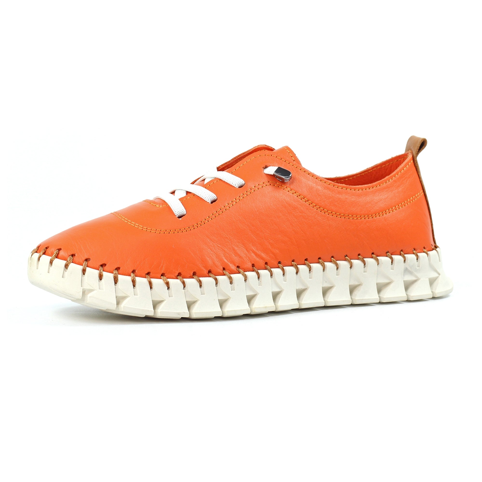 St Austell Orange Leather Plimsoll