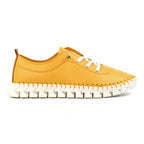 St Austell Yellow Leather Plimsoll