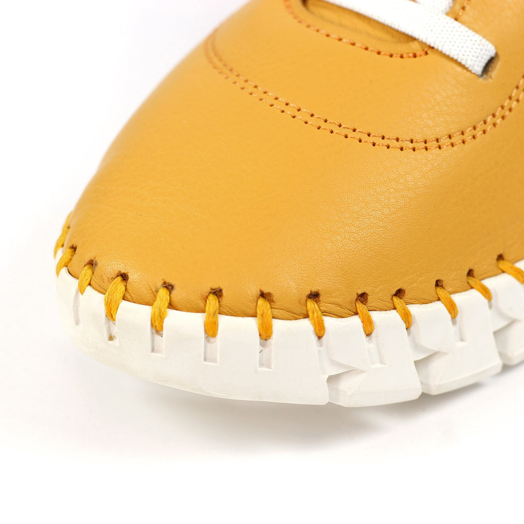 St Austell Yellow Leather Plimsoll