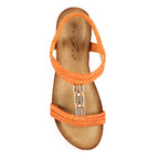 Florence Orange Wedge Sandal