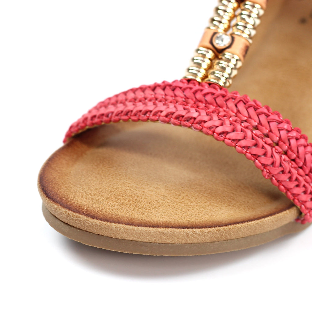 Florence Coral Wedge Sandal