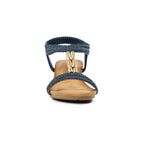 Florence Navy Wedge Sandal