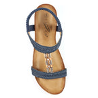 Florence Navy Wedge Sandal
