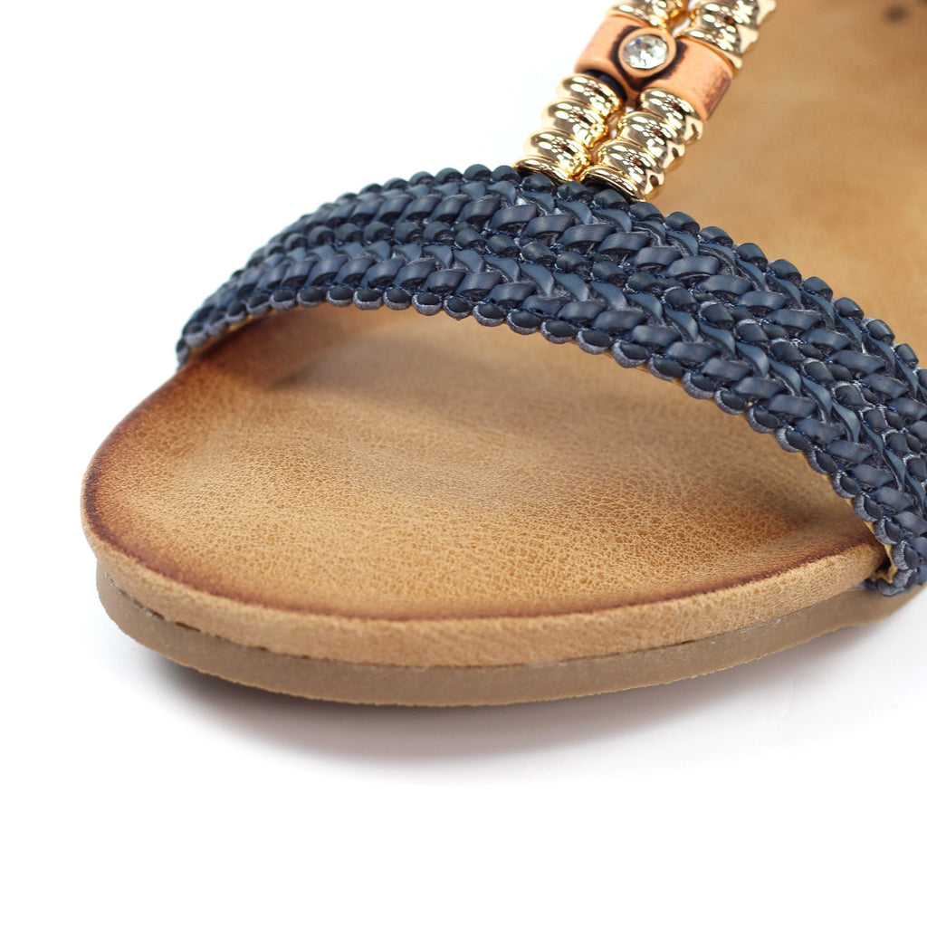 Florence Navy Wedge Sandal