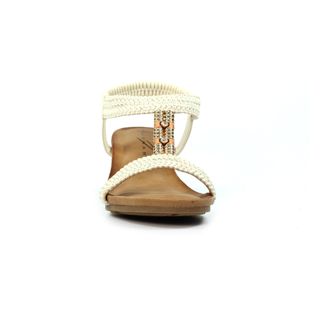 Florence White Wedge Sandal