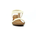 Florence White Wedge Sandal
