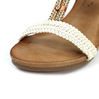 Florence White Wedge Sandal