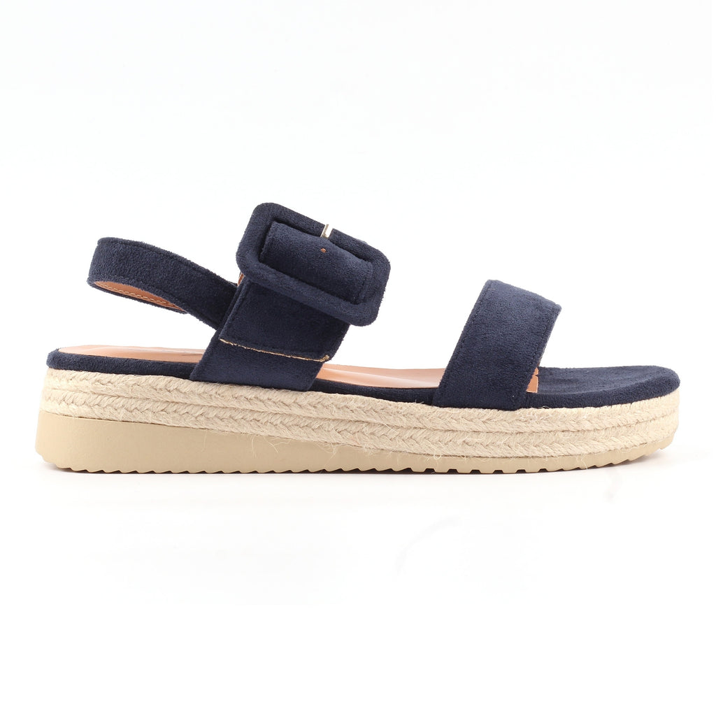 Amelia Navy Wedge Sandal