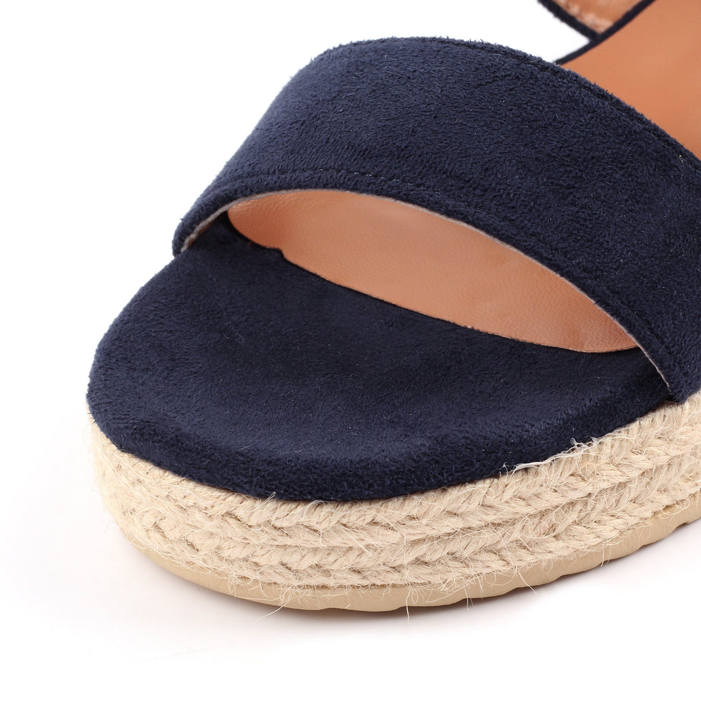 Amelia Navy Wedge Sandal
